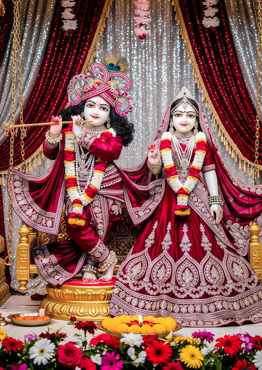 3D Metal Radha Krishna Photo Frame ...... .