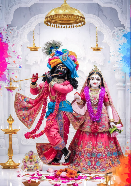 3D Metal Radha Krishna Photo Frame
