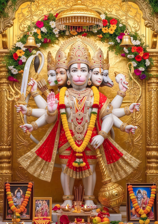 3D Metal Sheet Hanuman Ji Frame