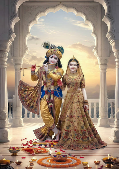 Radha Krishna 3D Metal Photo Frame