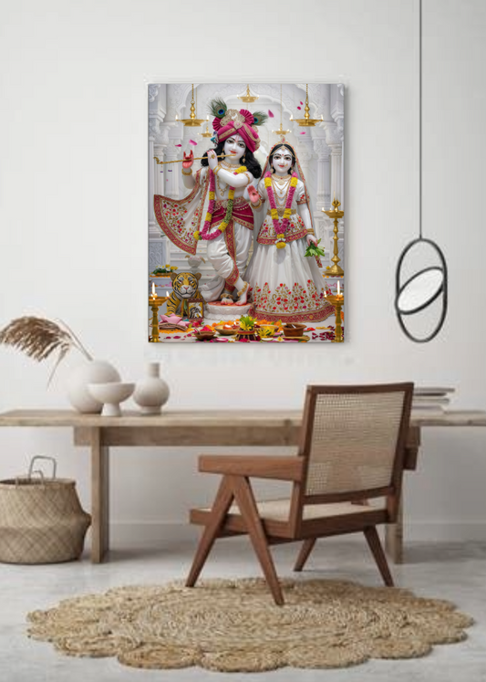 3D Metal Radha Krishna Photo Frame ..