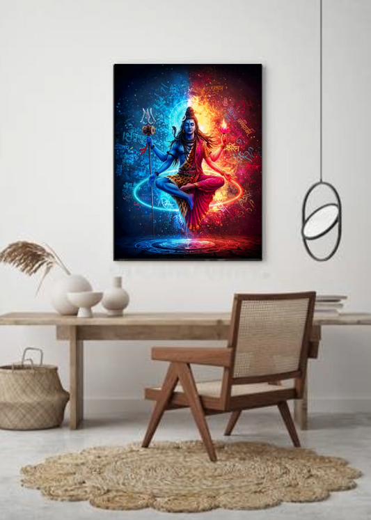 Shiv Shakti 3D Metal Photo Frame