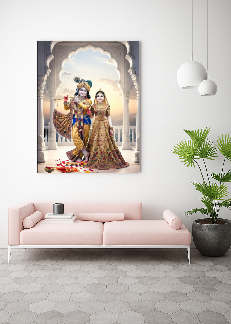 Radha Krishna 3D Metal Photo Frame