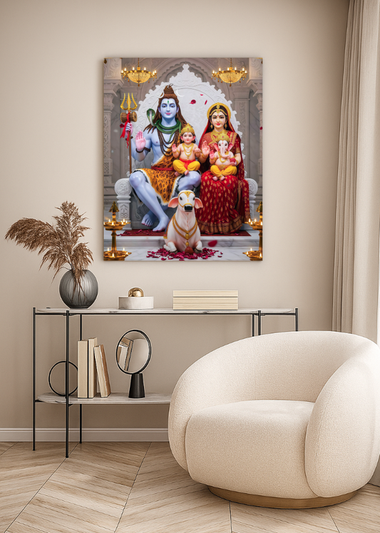 3D Metal Shiva Parivar Photo Frame