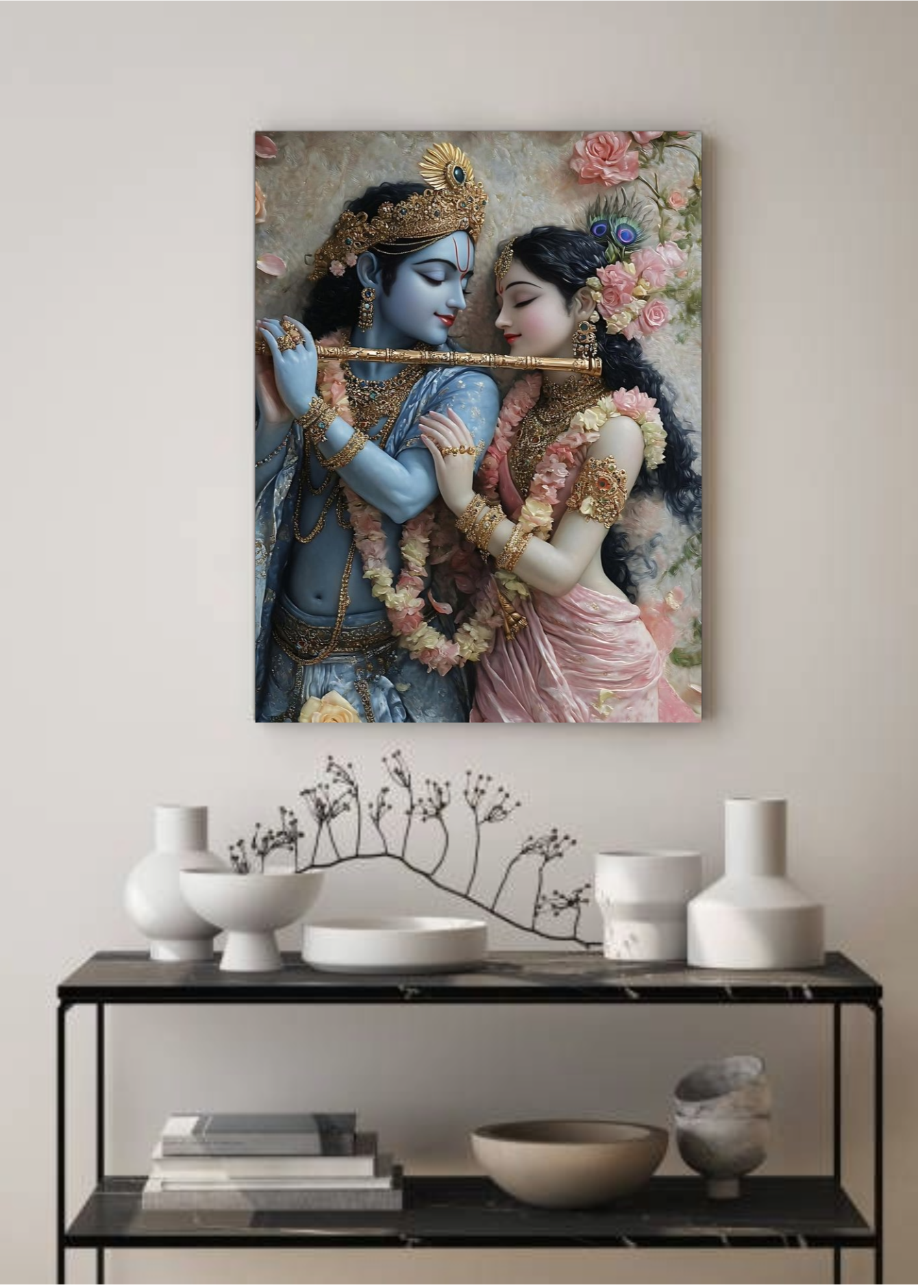 Radha Krishna 3D Metal Photo Frame