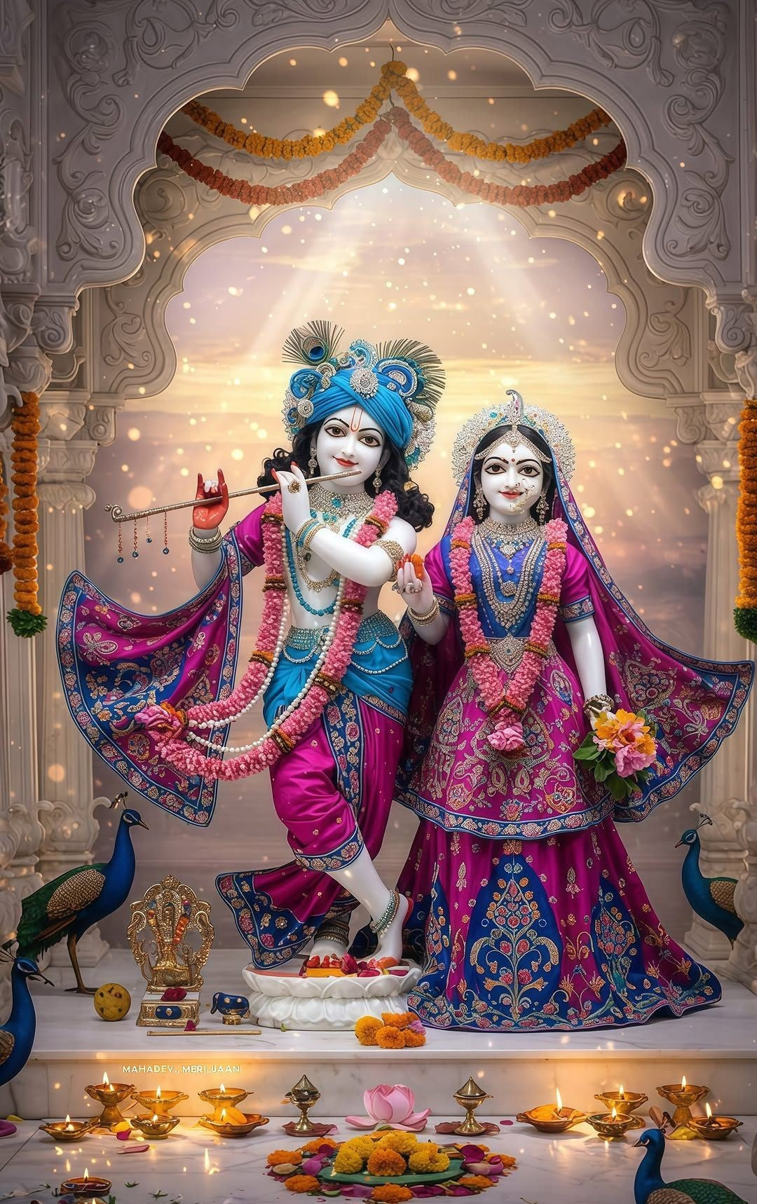 Radha Krishna 3D Metal Photo Frame  ..